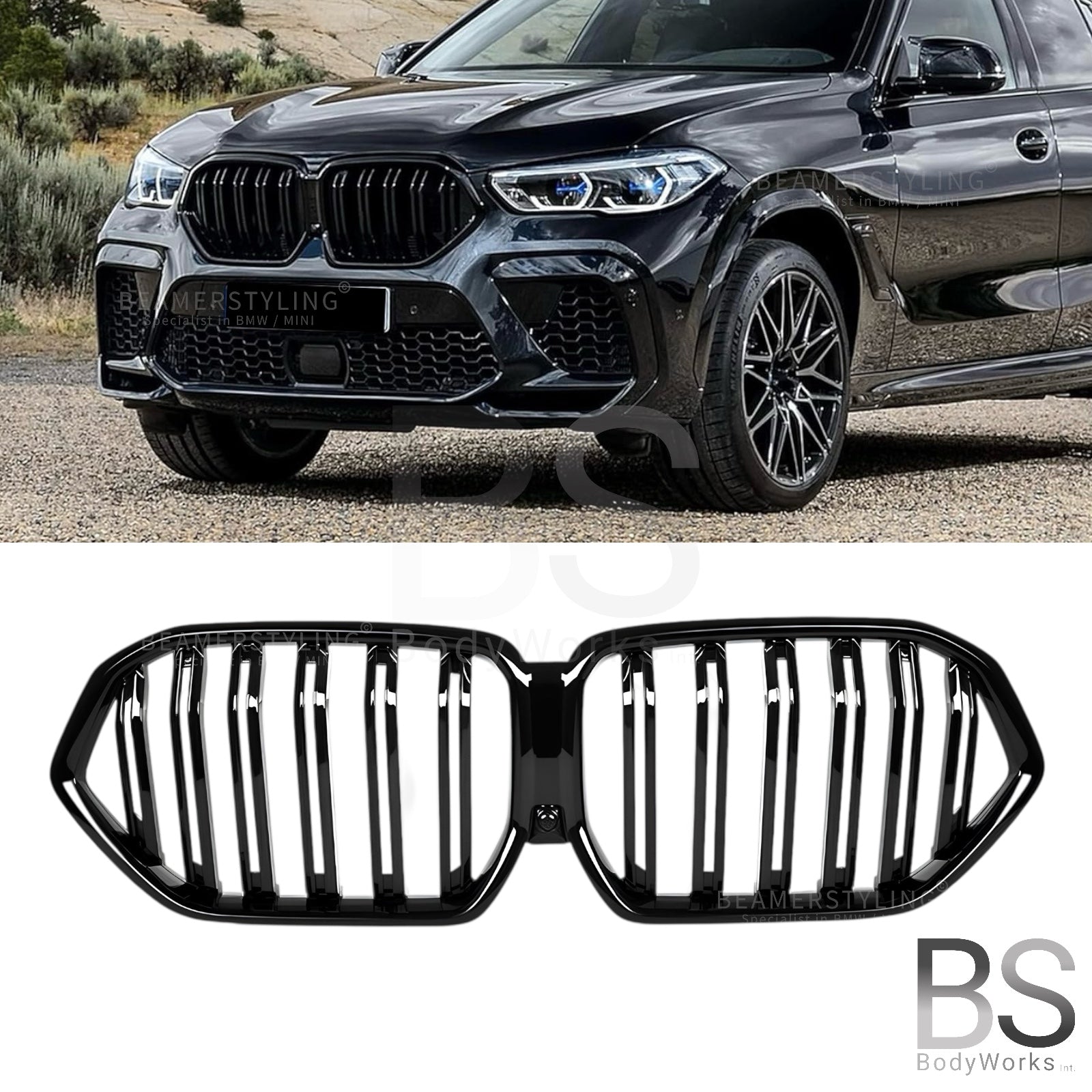 Nieren - BMW X6 G06 - M Look - Hoogglans Zwart | 2018-2023