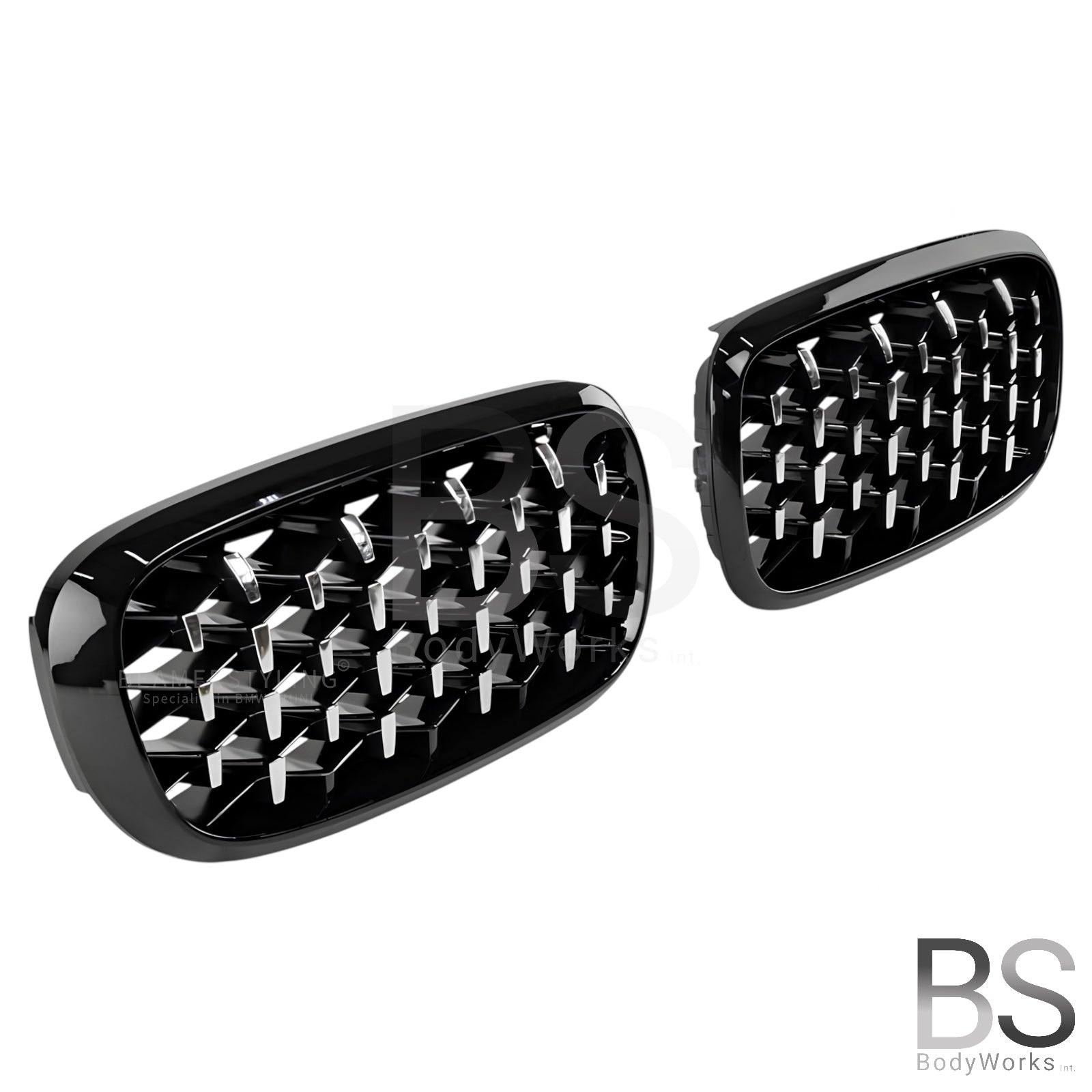 Nieren - BMW X5 F15 / F85 / X6 F16 / F86 - Diamond - Zwart / Chroom | 2014-2019