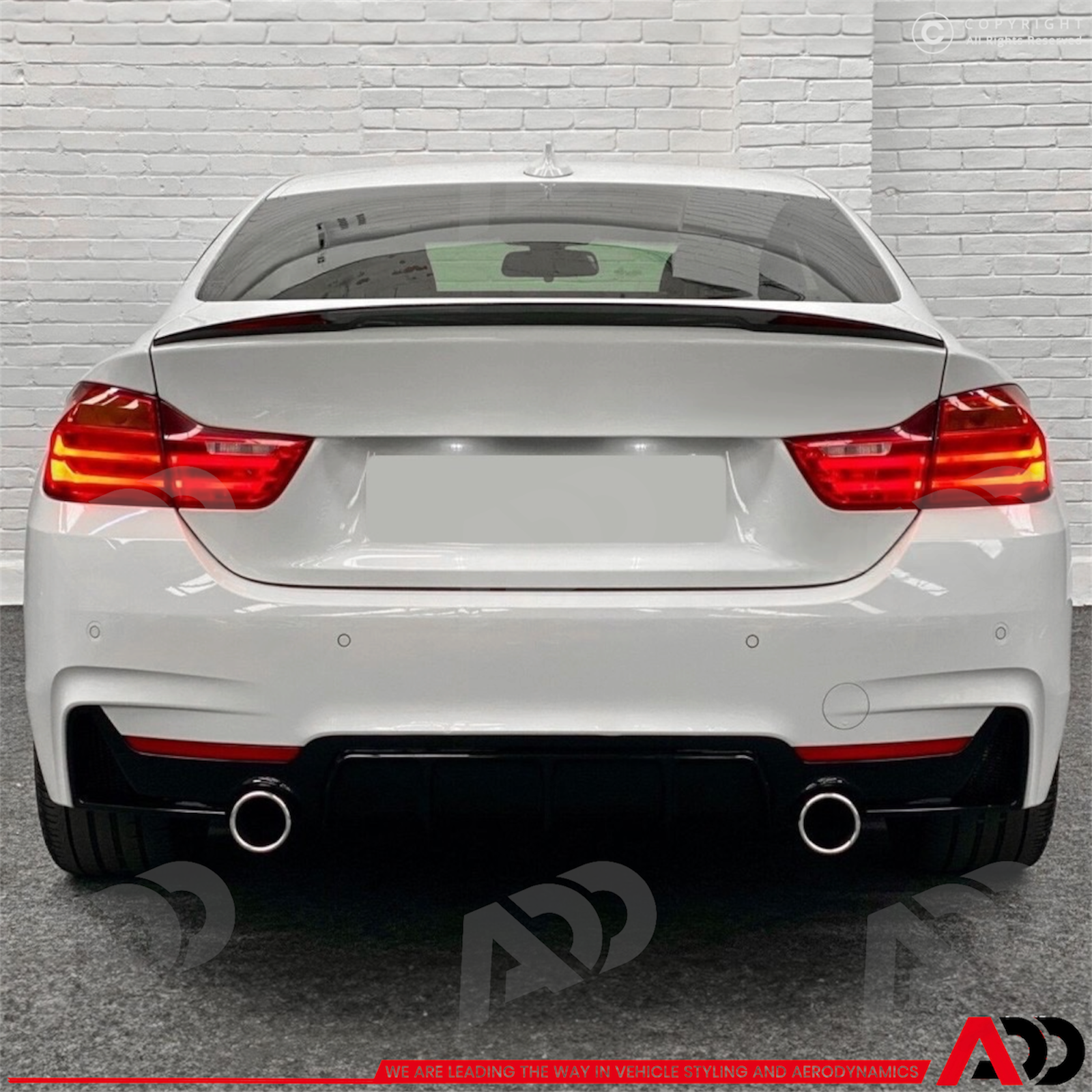 Spoiler - BMW F36 Gran Coupé - M Performance look V2 - Hoogglans zwart | 14-21