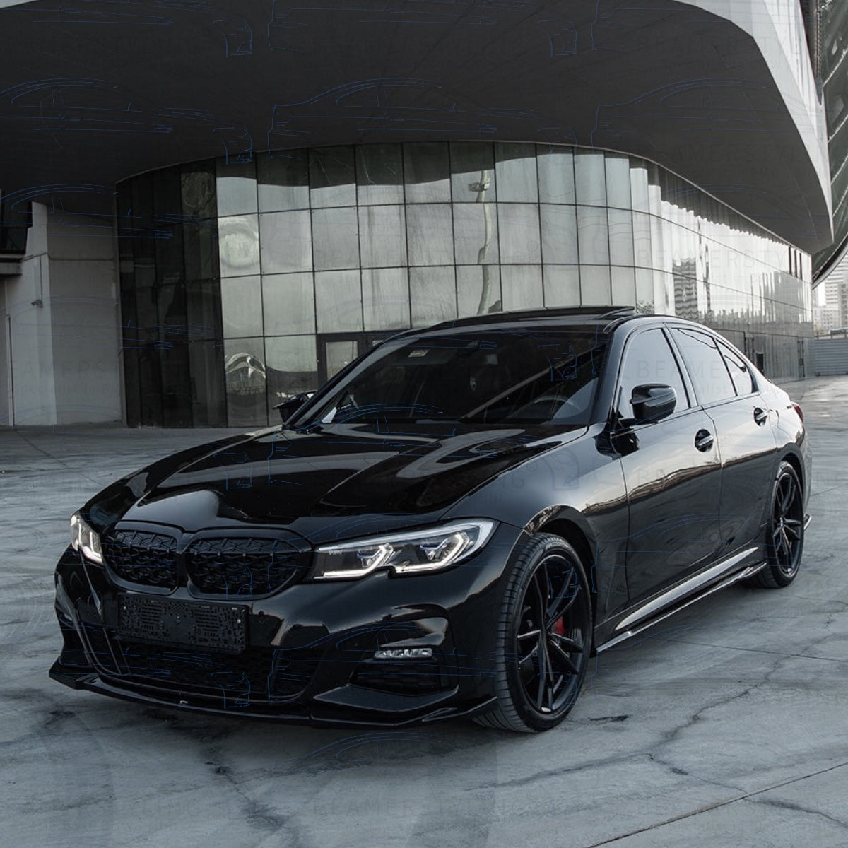 Front lip - BMW G20 / G21 - Hoogglans zwart - Voor M pakket | 19-22