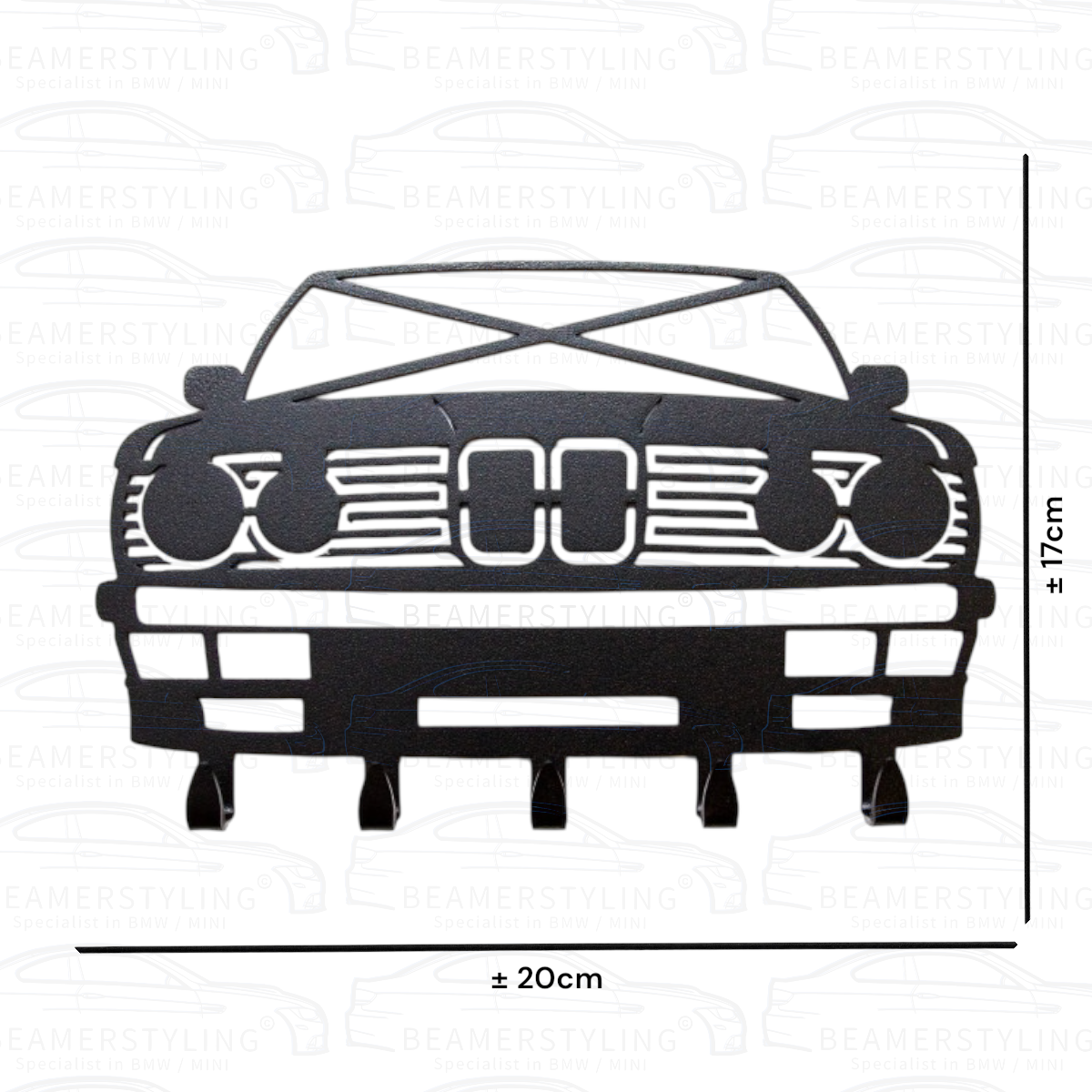 Sleutelrek - BMW E28 - Staal - Zwart | ±20x17cm