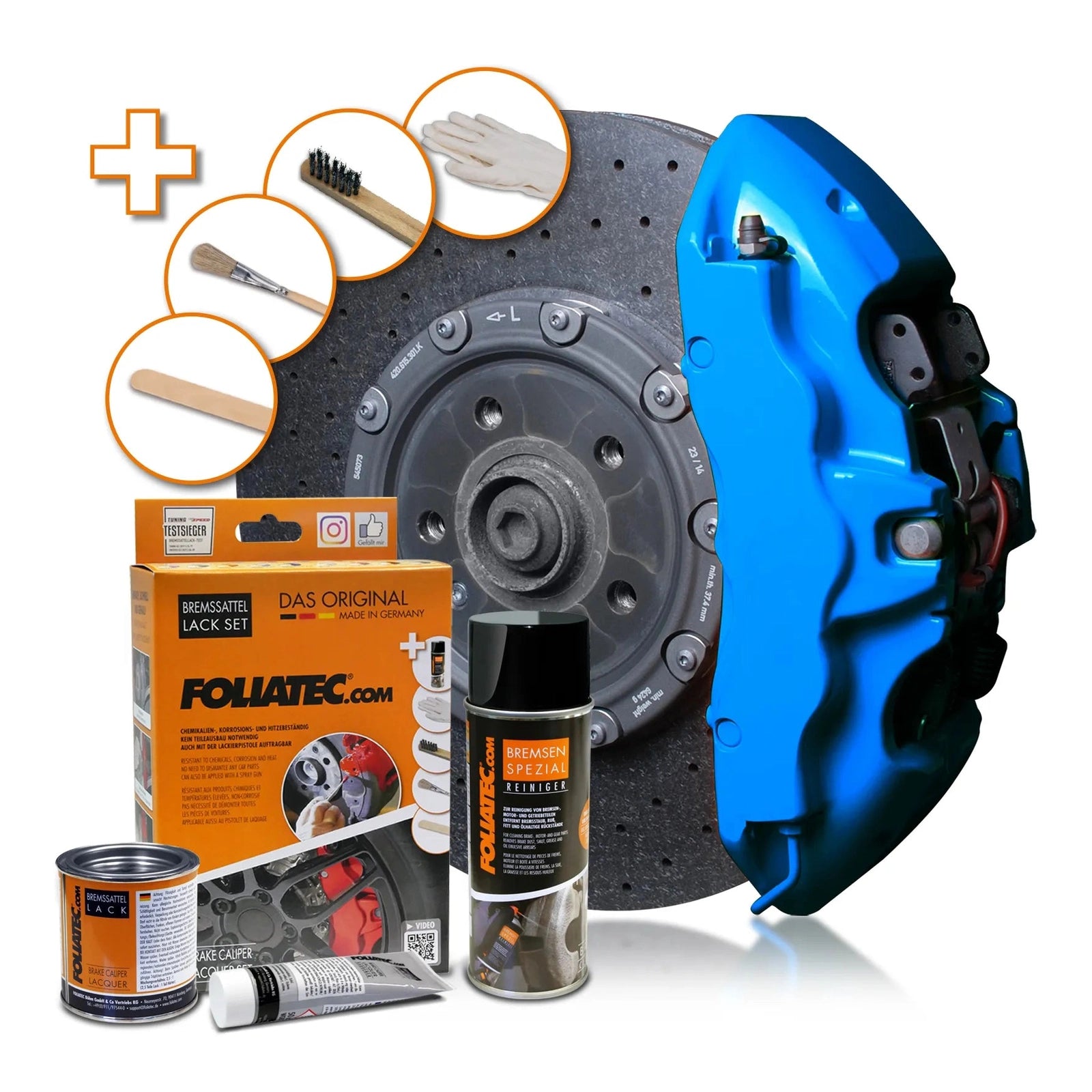 Foliatec® Remklauwverf - 3 Componenten Lak - Complete 7-Delige Kit | Gt Blue