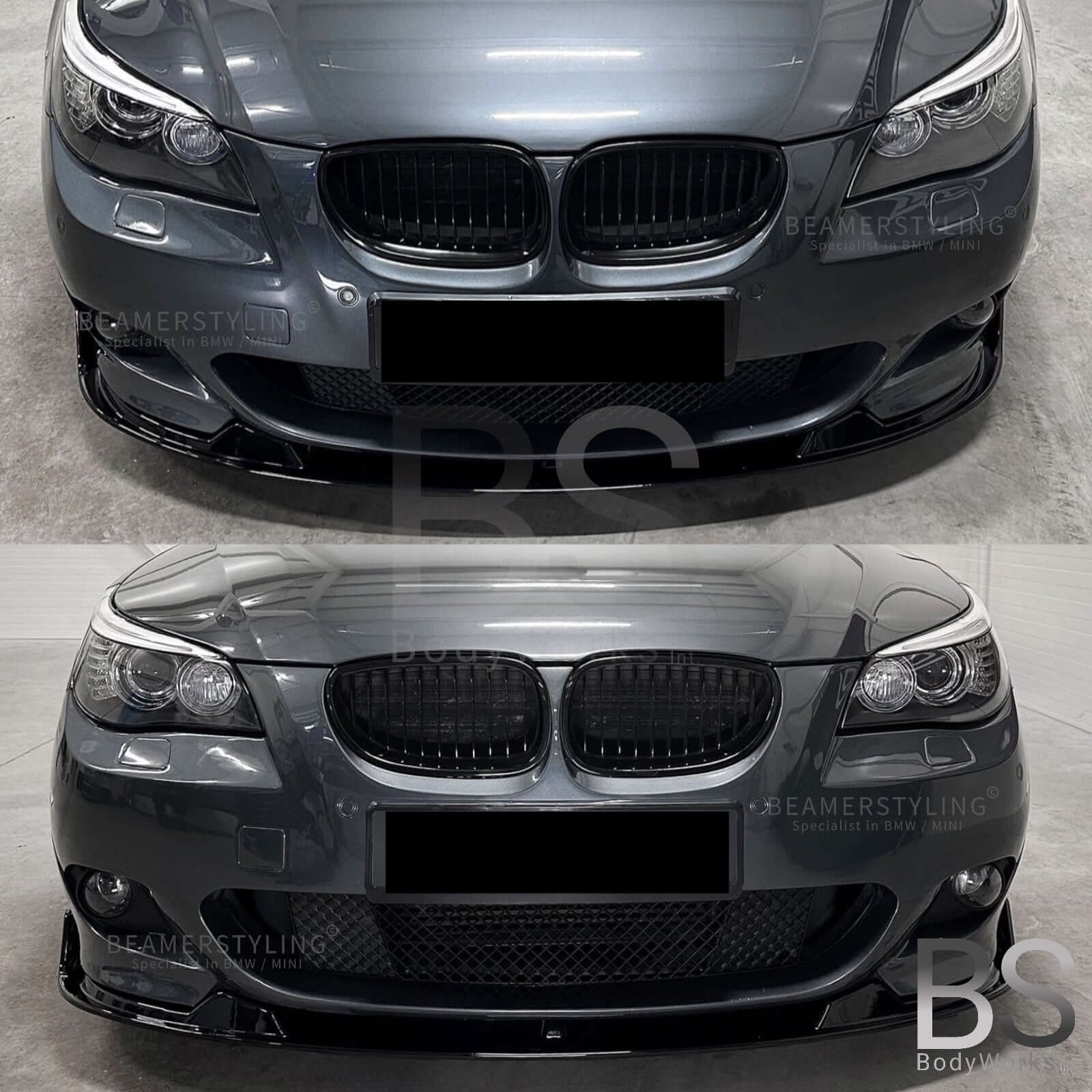 Front Lip - BMW 5 Serie E60 / E61 - Hamann Look V2 - Hoogglans Zwart | 03-10