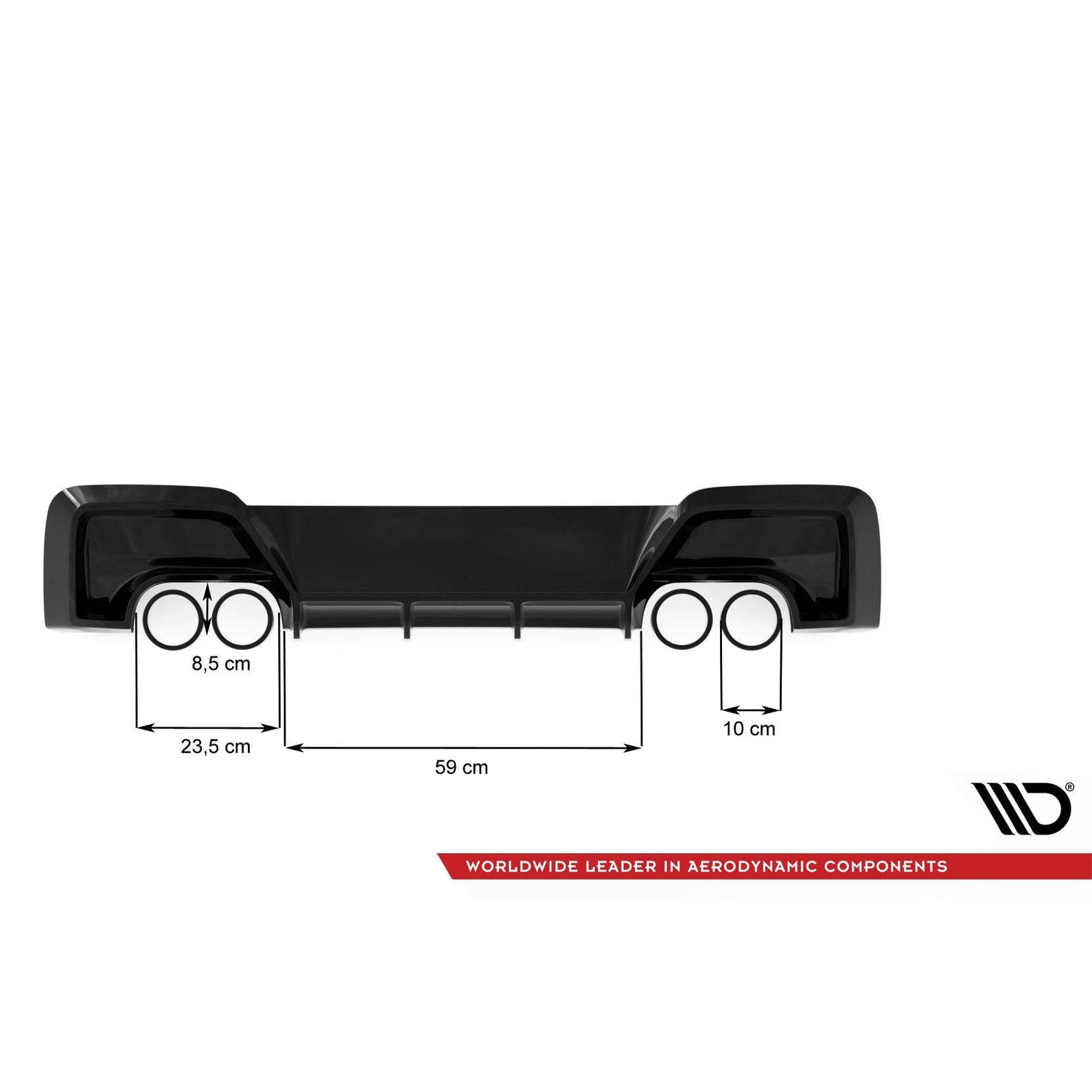 Diffuser - BMW F20 / F21 - Hoogglans Zwart - 4 Uitlaten - Maxton Design | 2011-2015
