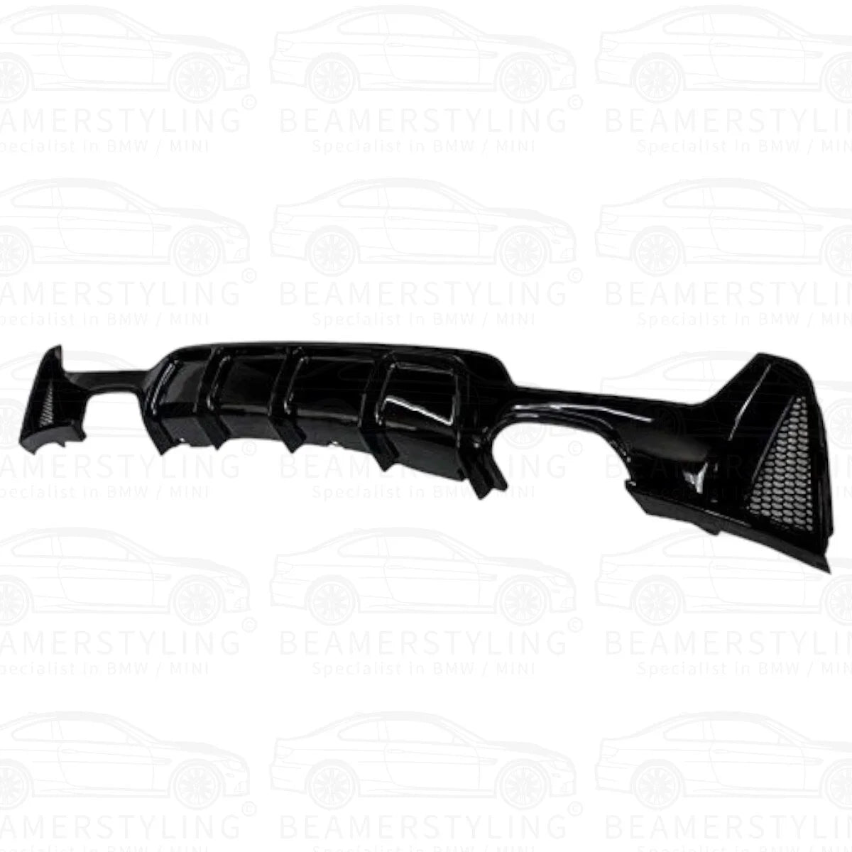 Diffuser - BMW F32 / F33 / F36 - M Performance Look - 4 Uitlaten - Hoogglans Zwart | 13-21