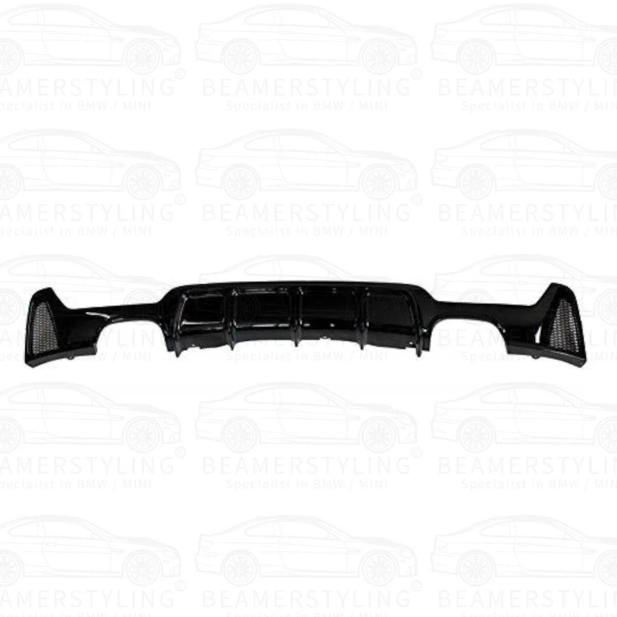 Diffuser - BMW F32 / F33 / F36 - M Performance Look - 4 Uitlaten - Hoogglans Zwart | 13-21