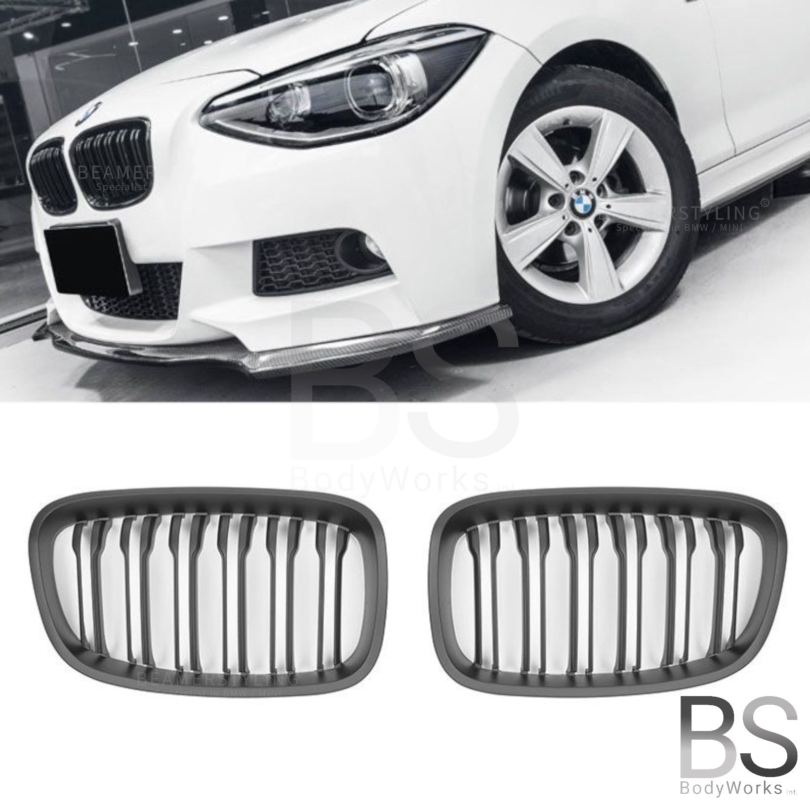 Nieren - BMW F20 / F21 - M Optiek - Mat Zwart | 2011-2015