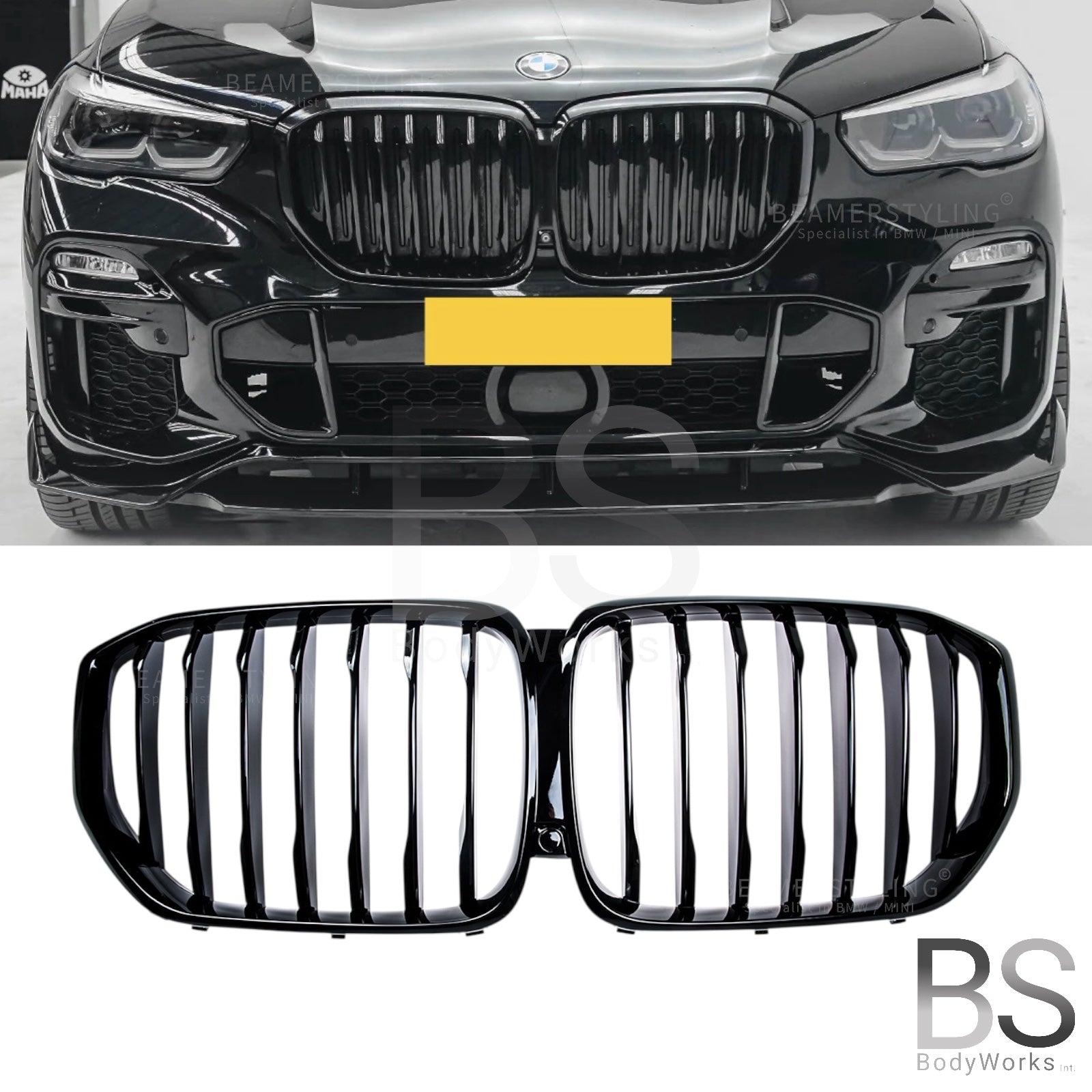 Nieren - BMW X5 G05 - Mp Look - Hoogglans Zwart | 2018-03/2023