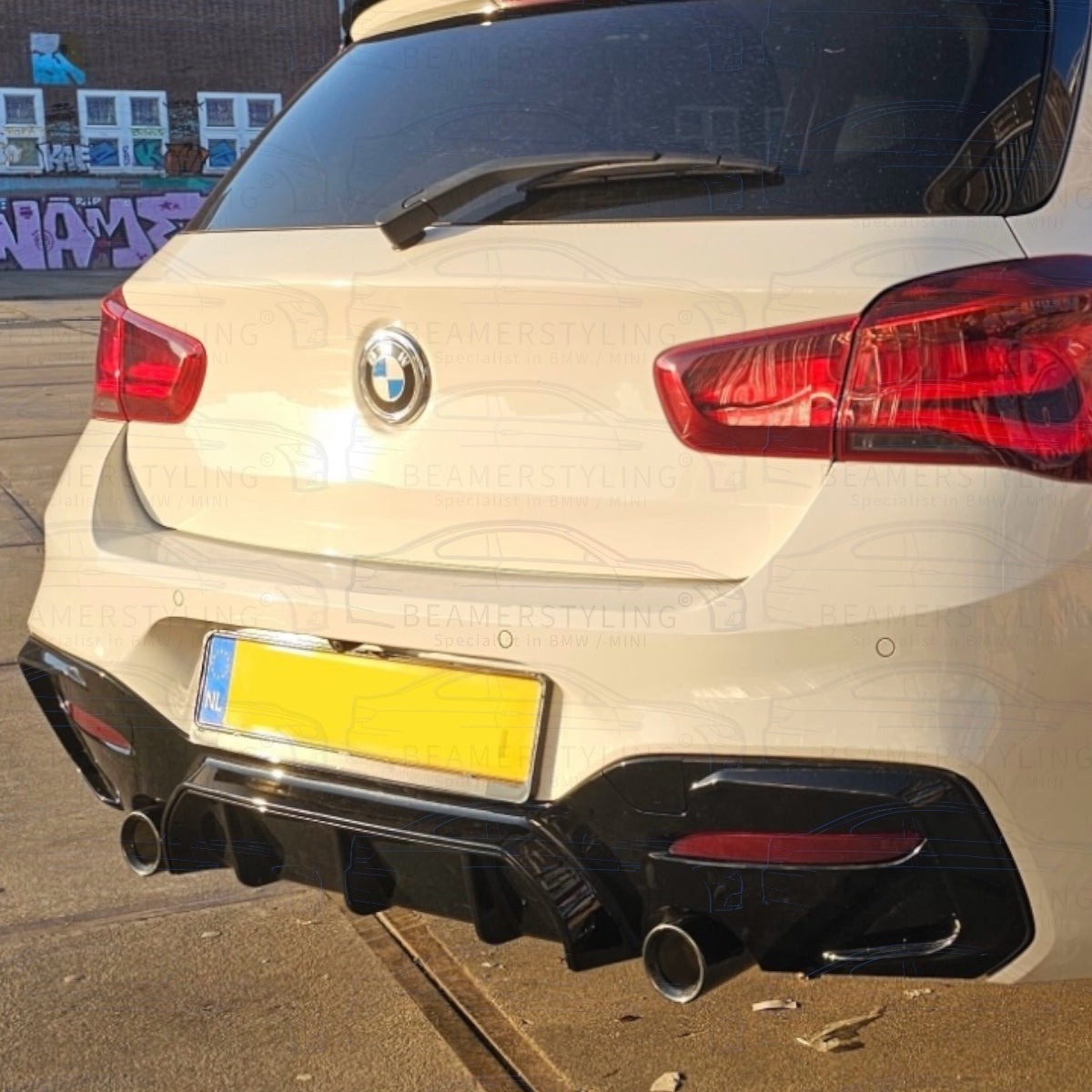 Diffuser - BMW 1 Serie F20LCI / F21LCI - M Performance Look - M135I/M140I - Hoogglans Zwart | 03/2015-2019