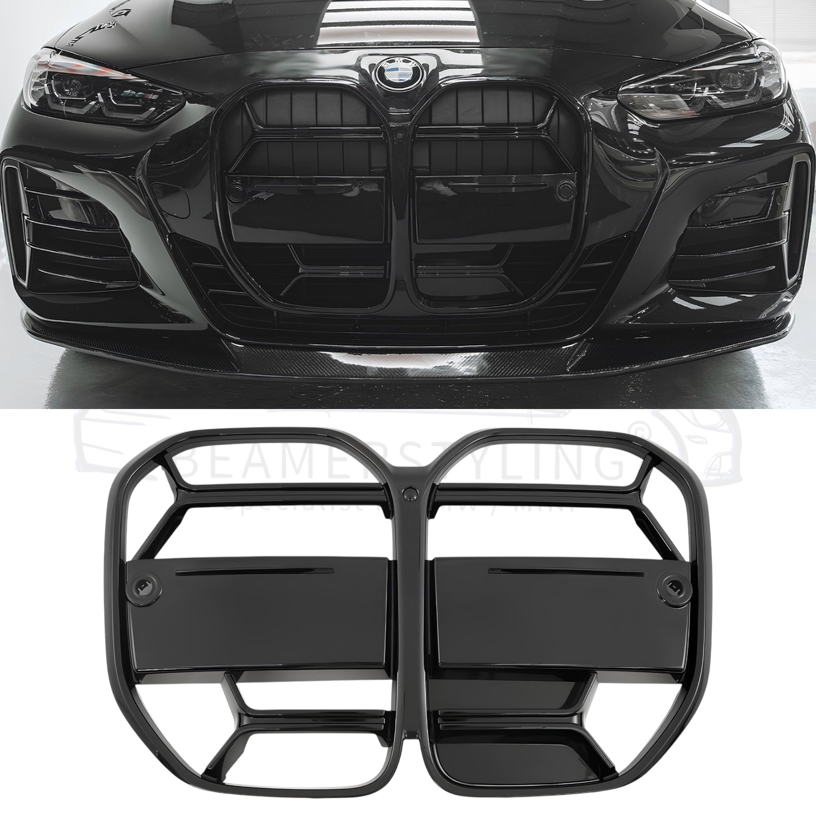 Nieren - BMW 4 Serie G22 / G23 - CSL Look - Hoogglans Zwart | 2020-