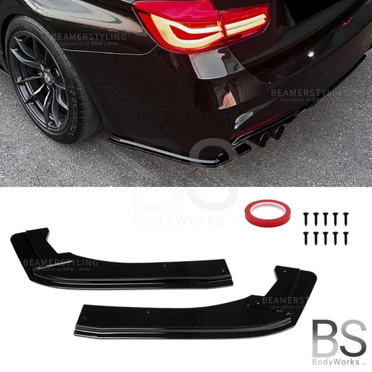 Achterbumper splitters - BMW 3 Serie F30 / F31 - Hoogglans zwart | 12-19