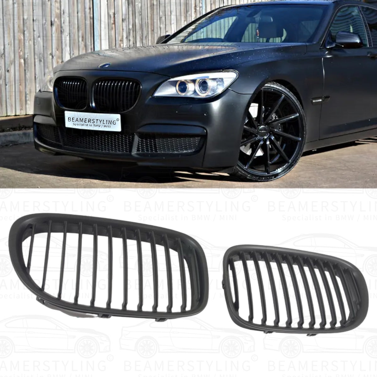 Nieren - BMW 7 Serie F01 / F02 - Mat Zwart | 2008-2015