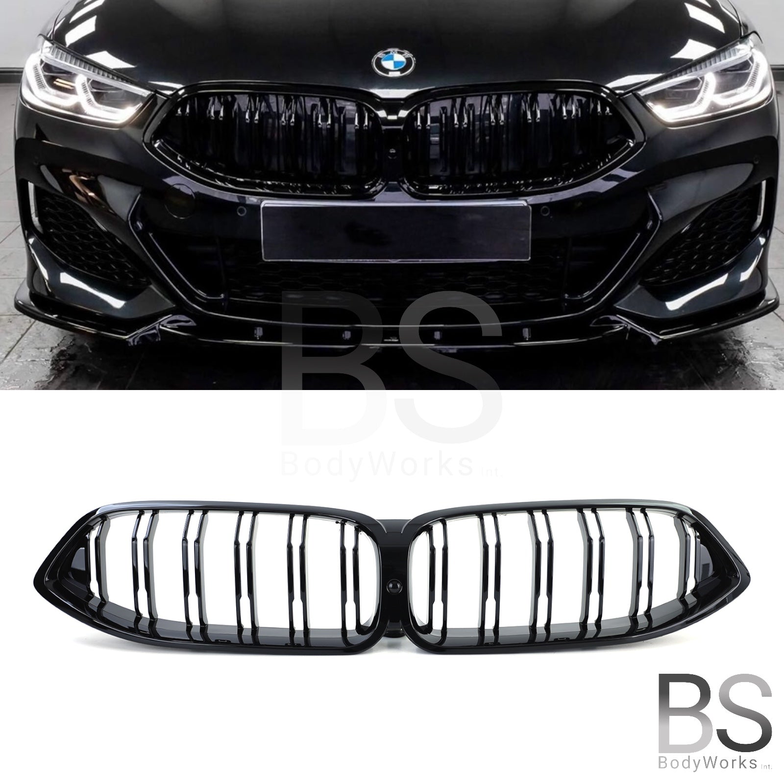 Nieren - BMW 8 Serie G14 / G15 / G16 - M Look - Hoogglans Zwart | 2018-03/2022