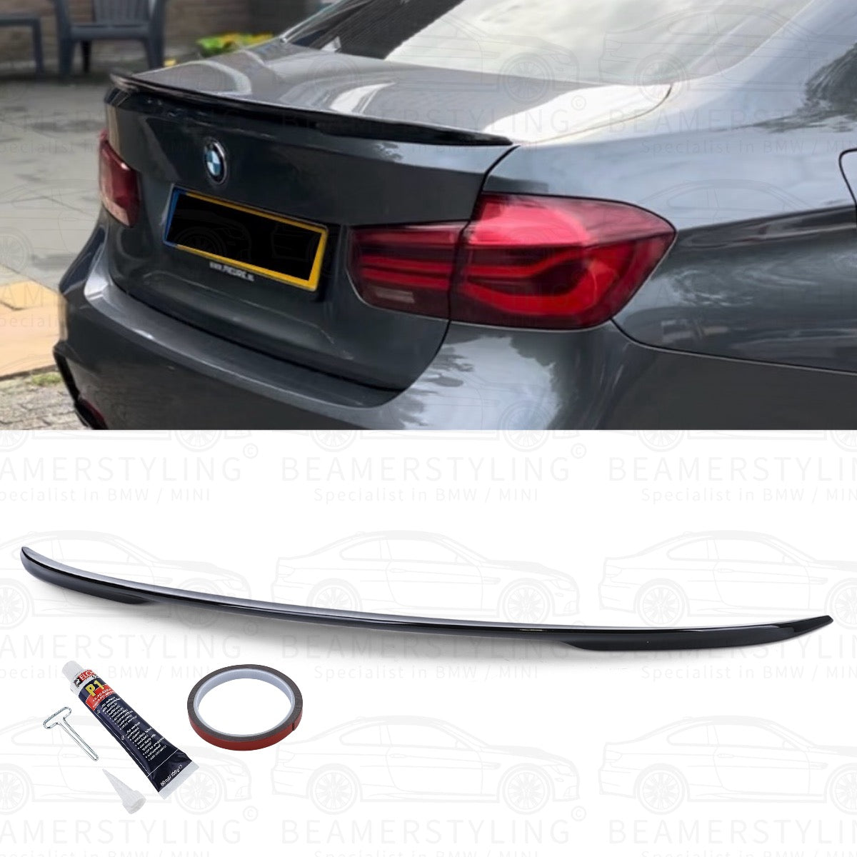 Spoiler - BMW F30 & M3 F80 - Performance Look - Hoogglans Zwart | 11-19