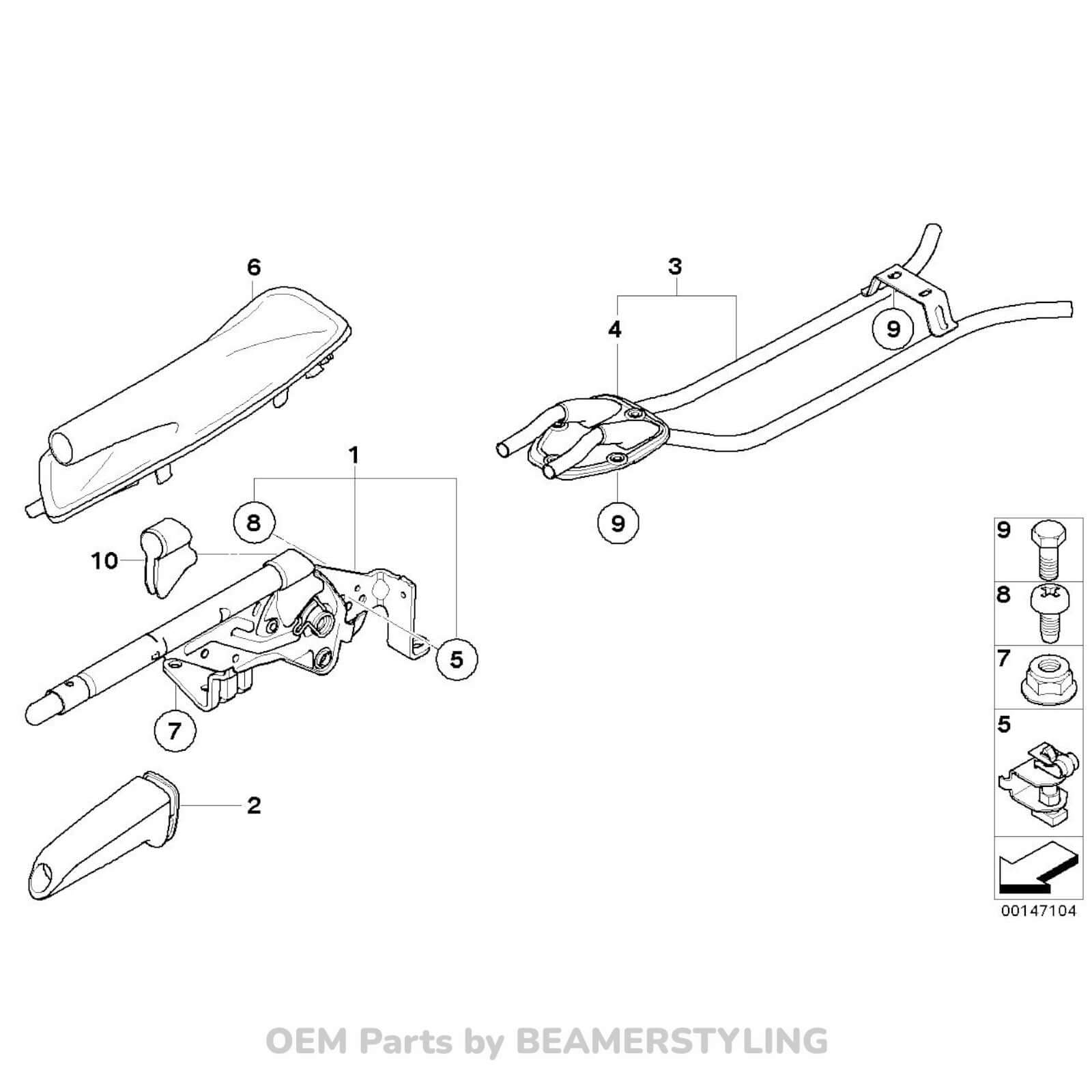 Handrem Hoes - BMW E81/E87/E82/E88 - Zwart - Origineel BMW | 34427130842