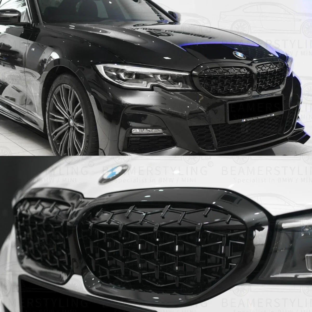 Nieren - BMW G20 / G21 - Diamond - Hoogglans Zwart | 2019-2022