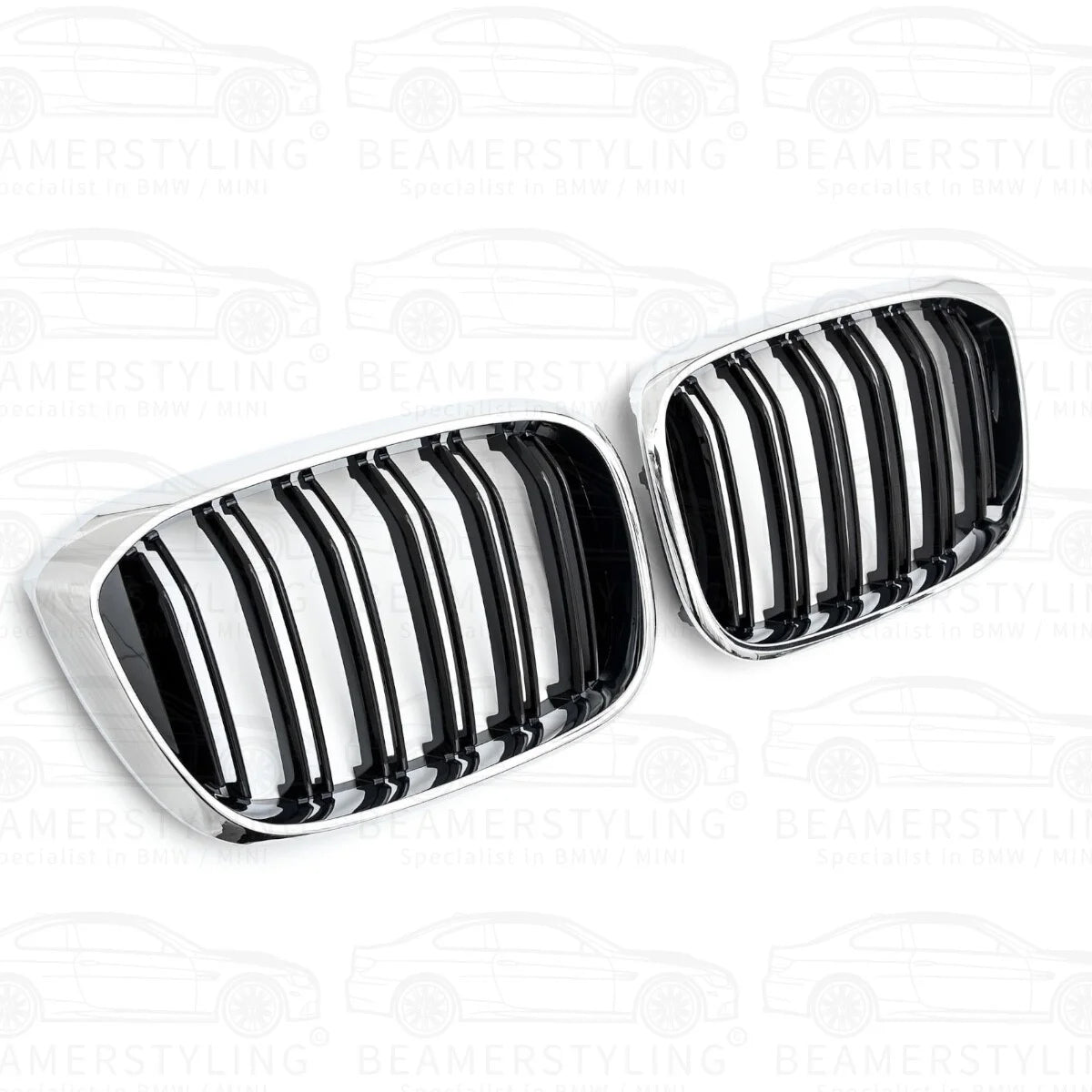 Nieren - BMW X3 G01 / X4 G02 - M Look - Chroom / Zwart | 2017-2021