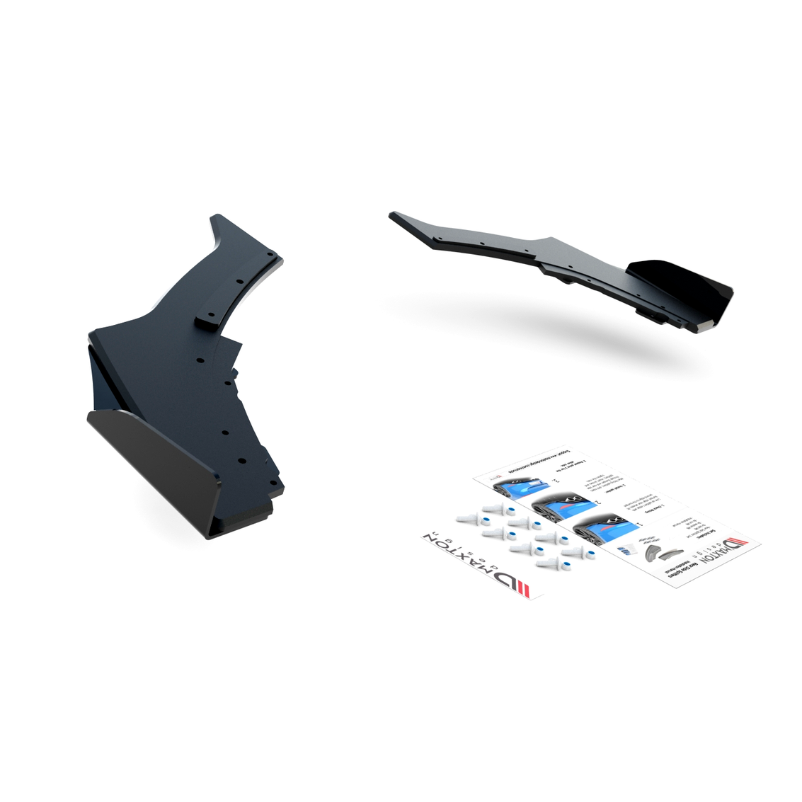 Street Pro Achterbumper Splitters V3 + Vinnen - BMW F20LCI / F21LCI - M Pakket - Maxton Design | 2015-2019