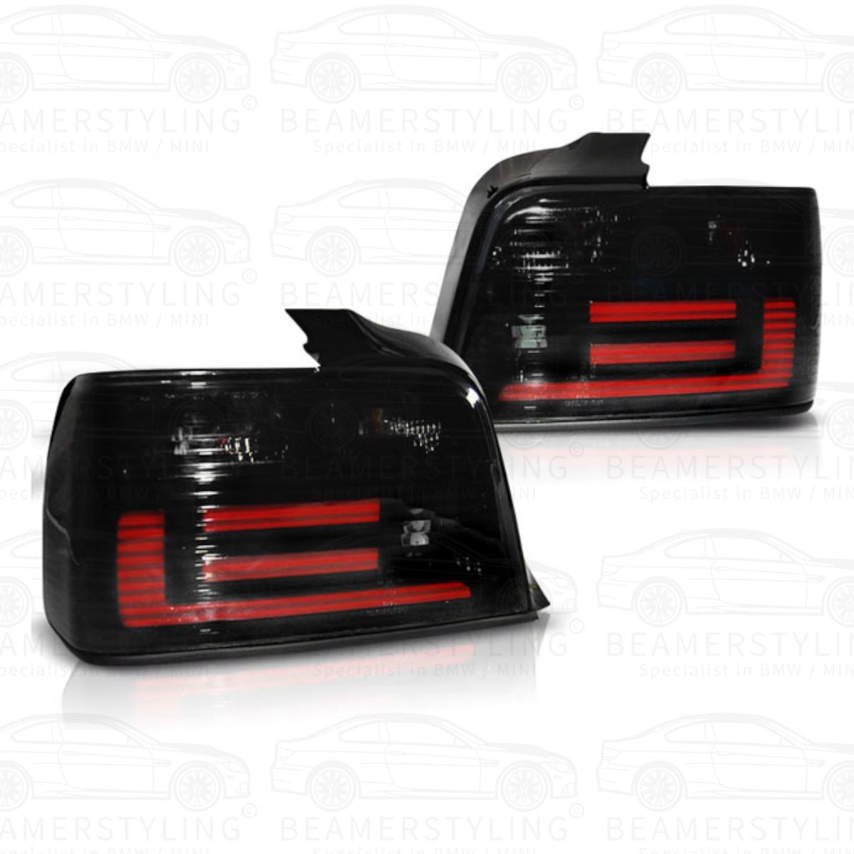 Achterlichten - BMW E36 Sedan - LED Bar - Smoke Design | 90-99 - Beamerstyling.nl