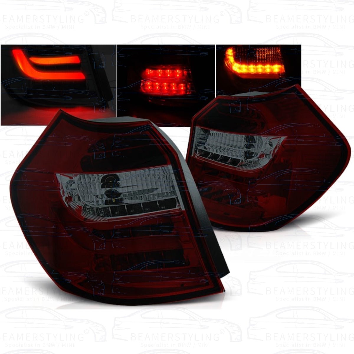Achterlichten - BMW E81 / E87 - Rood / Smoke - LED Tube | 2007-2012 - Beamerstyling.nl