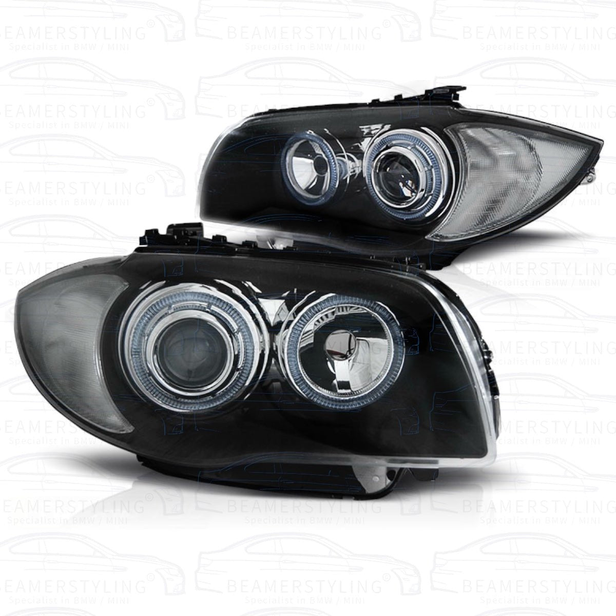 Angel Eyes Koplampen - BMW E81 / E87 / E82 / E88 - Depo Halogeen | 2004-2011 - Beamerstyling.nl