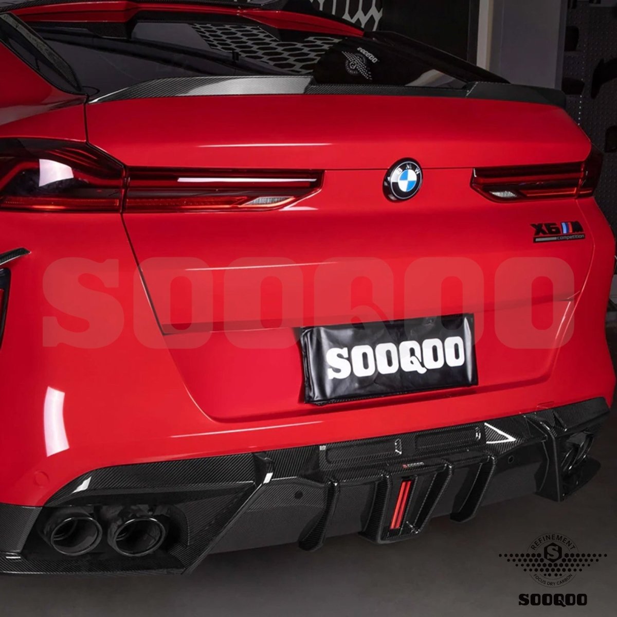 Carbon Diffuser - BMW X6 M F96 - Met Remlicht - Pre - Preg | Sooqoo - Beamerstyling.nl