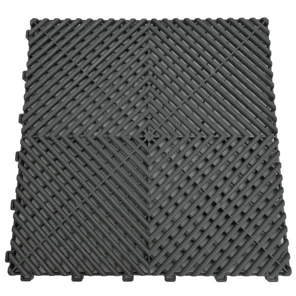 15,68M² Showroom Garagevloer - Grijze Strepen / Zwart - 280Cmx560Cm