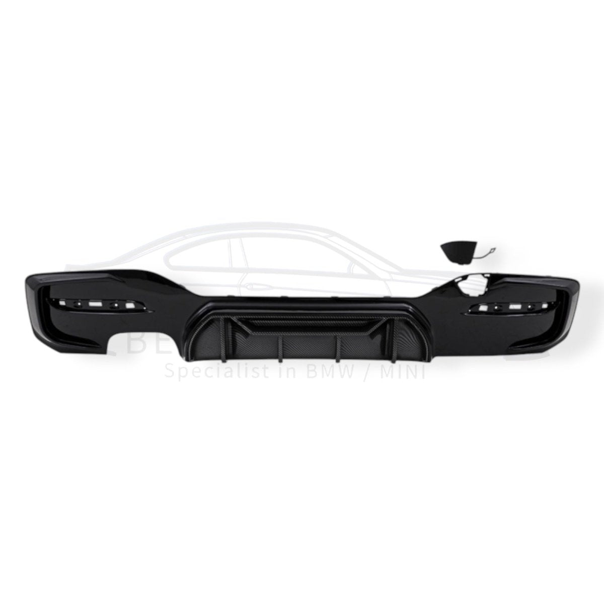 Diffuser - BMW 1 Serie F20LCI / F21LCI - Competition Look - Hoogglans Zwart/Carbon | 03/2015 - 2019 - Beamerstyling.nl