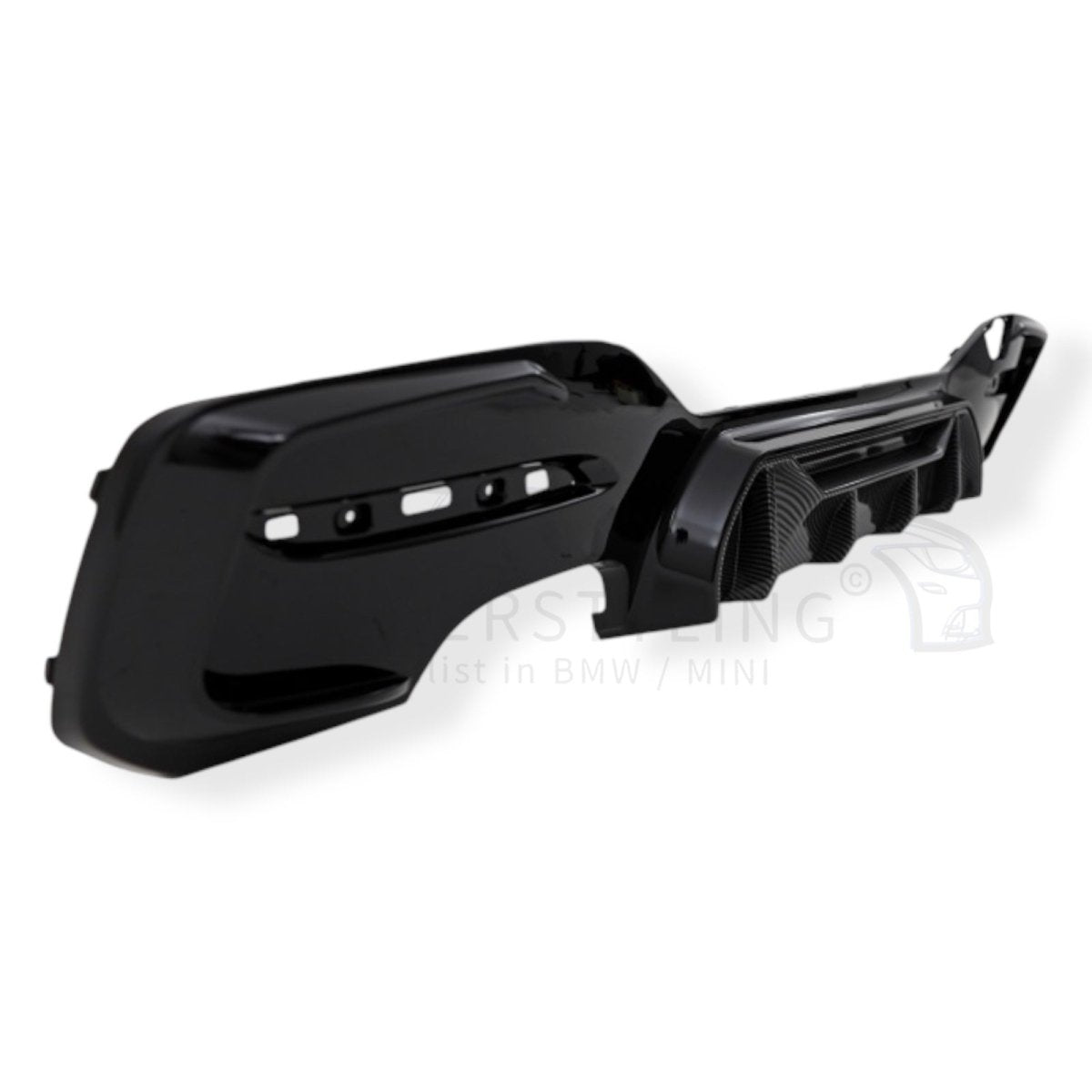 Diffuser - BMW 1 Serie F20LCI / F21LCI - Competition Look - Hoogglans Zwart/Carbon | 03/2015 - 2019 - Beamerstyling.nl