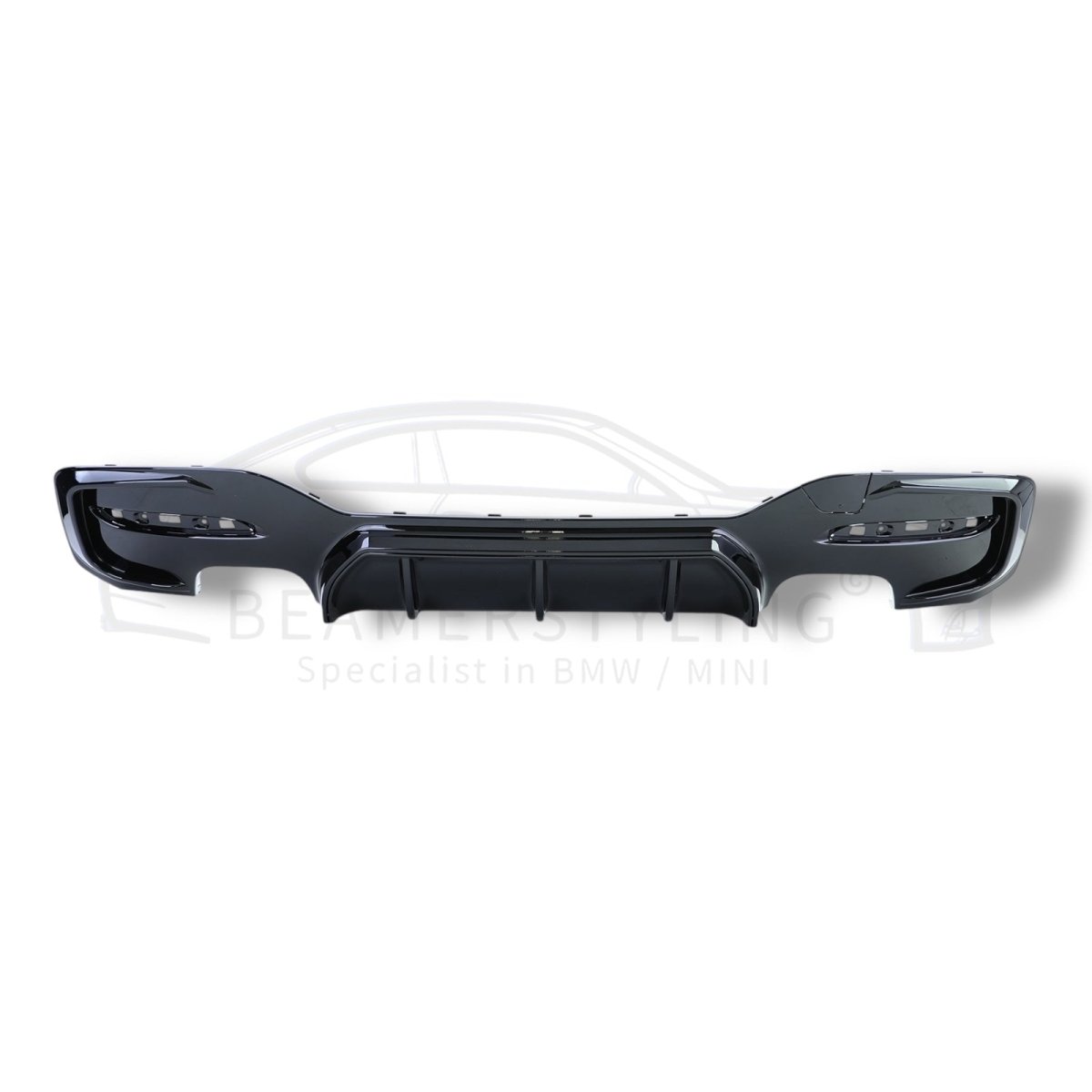 Diffuser - BMW 1 Serie F20LCI / F21LCI - M Performance Look V2 - M135I/M140I - Hoogglans Zwart | 03/2015 - 2019 - Beamerstyling.nl