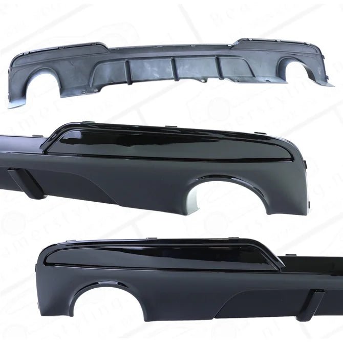 Diffuser - BMW F10 / F11 - M Performance Look - Glanzend Zwart - Uitlaat Links | 10 - 17 - Beamerstyling.nl