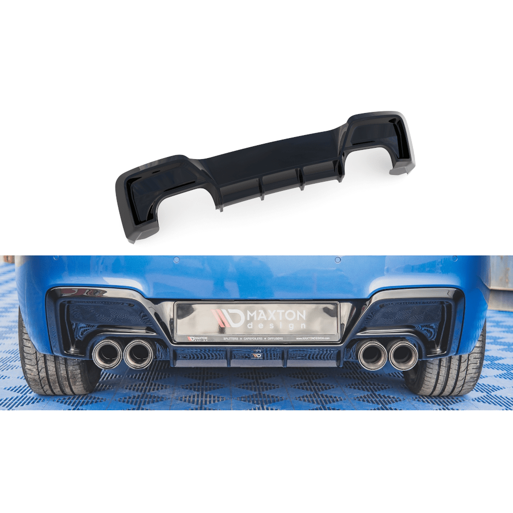 Diffuser - BMW F20 / F21 - Hoogglans Zwart - 4 Uitlaten - Maxton Design | 2011-2015 - Beamerstyling.nl
