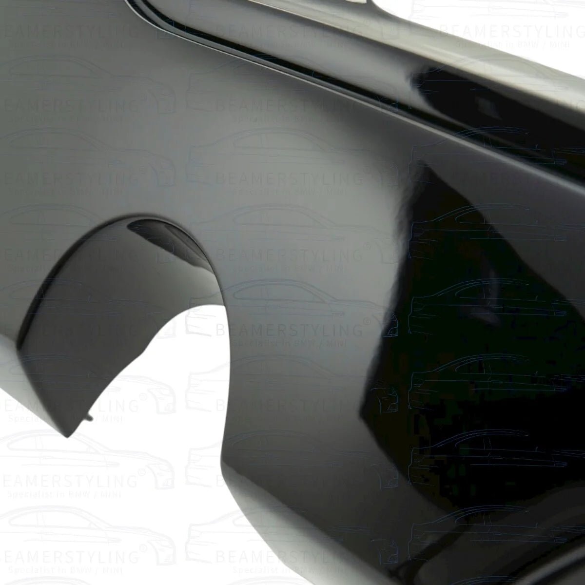 Diffuser - BMW F22 / F23 - M Performance look - Hoogglans zwart - 1 uitlaat links | 14 - 21 - Beamerstyling.nl