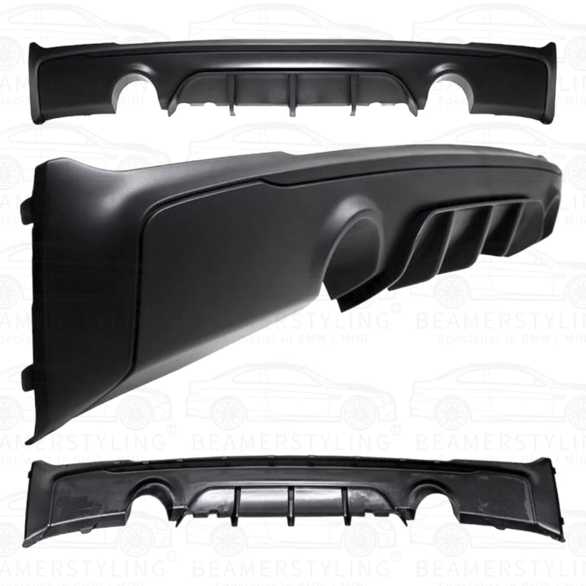 Diffuser - BMW F22 / F23 - M Performance look - Mat zwart - M235i / M240i | 14-21 - Beamerstyling.nl