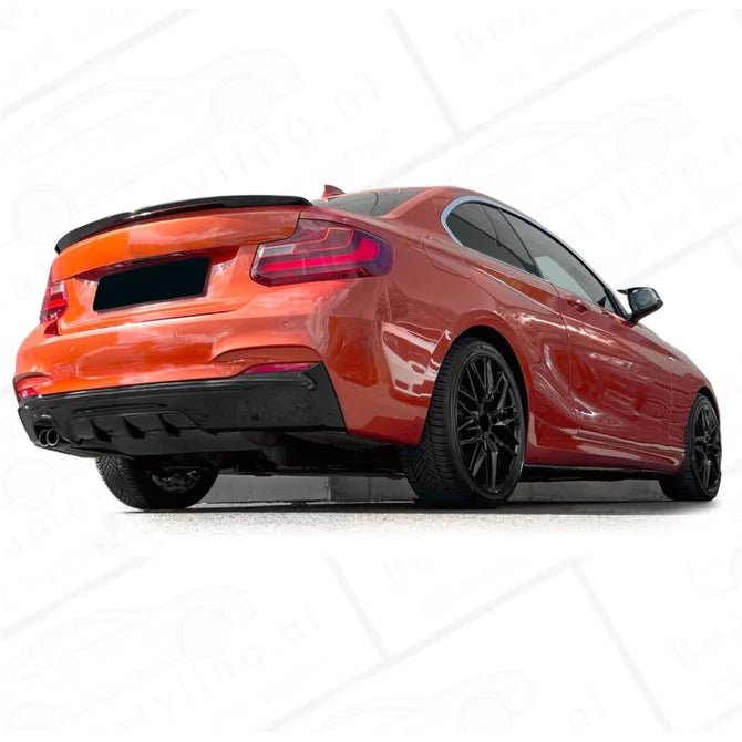 Diffuser - BMW F22 / F23 - M Performance Look - Mat Zwart - Uitlaat Links - Beamerstyling.nl