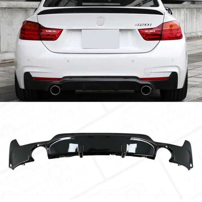 Diffuser - BMW F32 / F33 / F36 - 435I / 440I M Performance Optiek - Hoogglans Zwart - Beamerstyling.nl