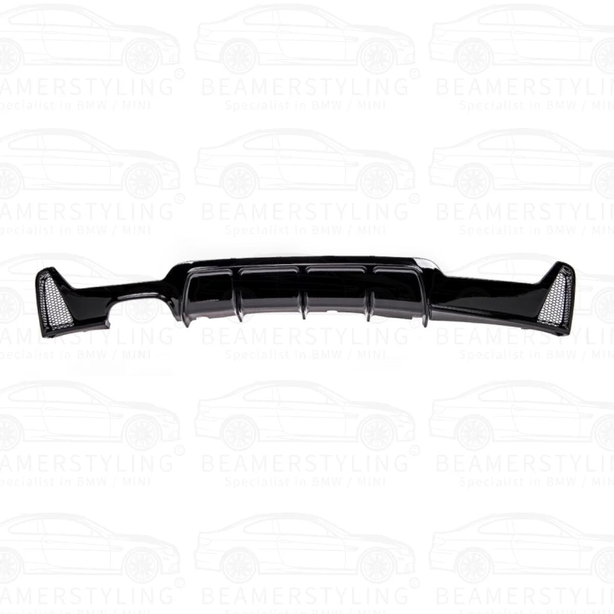 Diffuser - BMW F32 / F33 / F36 - Performance look - Hoogglans zwart | 13-21 - Beamerstyling.nl