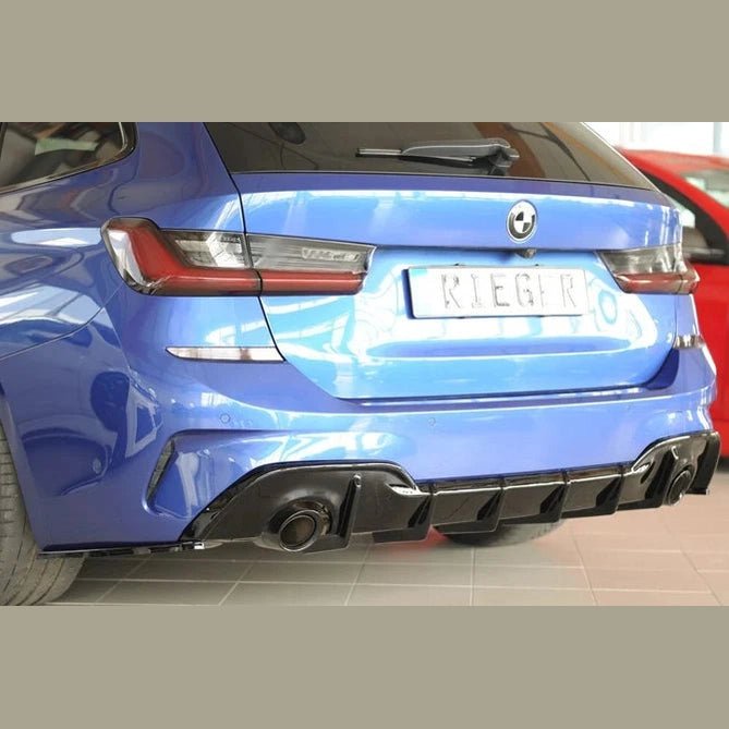 Diffuser - BMW G20 / G21 - Rieger Tuning - Zonder Trekhaak | 19 - 22 — Hoogglans Zwart - Beamerstyling.nl