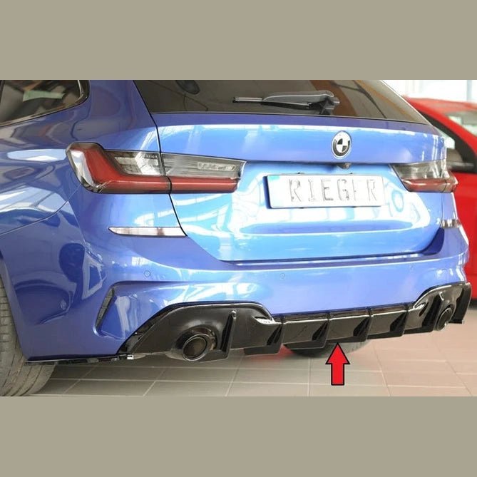 Diffuser - BMW G20 / G21 - Rieger Tuning - Zonder Trekhaak | 19 - 22 — Hoogglans Zwart - Beamerstyling.nl