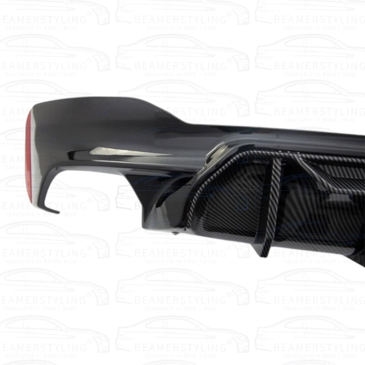 Diffuser - BMW G30 / G31 - Competition look - Zwart / Carbon look | 17 - 24 - Beamerstyling.nl