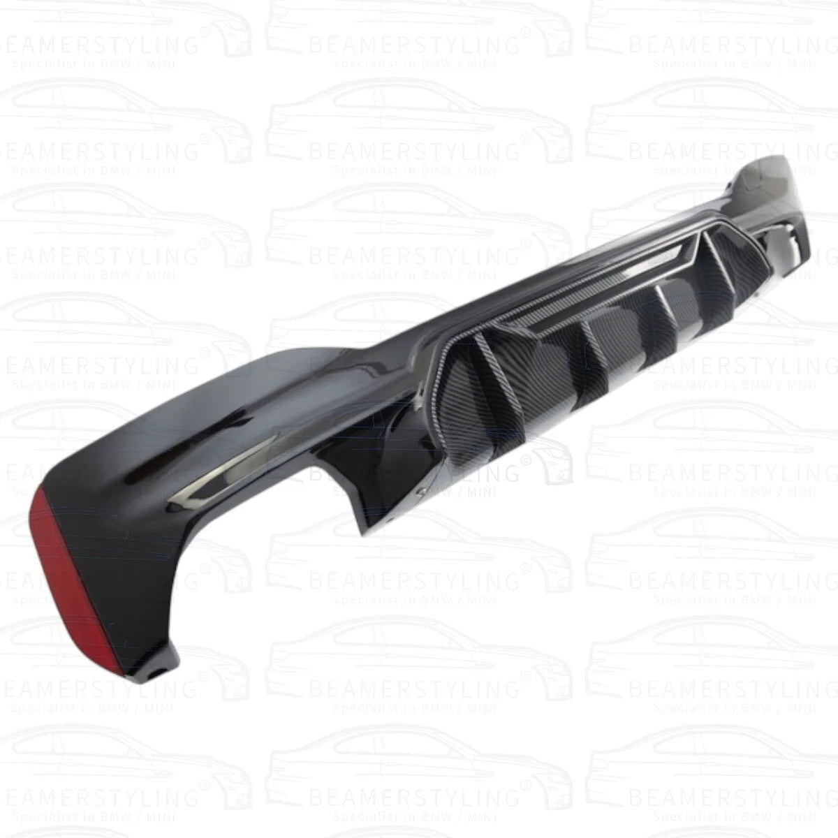 Diffuser - BMW G30 / G31 - Competition look - Zwart / Carbon look | 17 - 24 - Beamerstyling.nl
