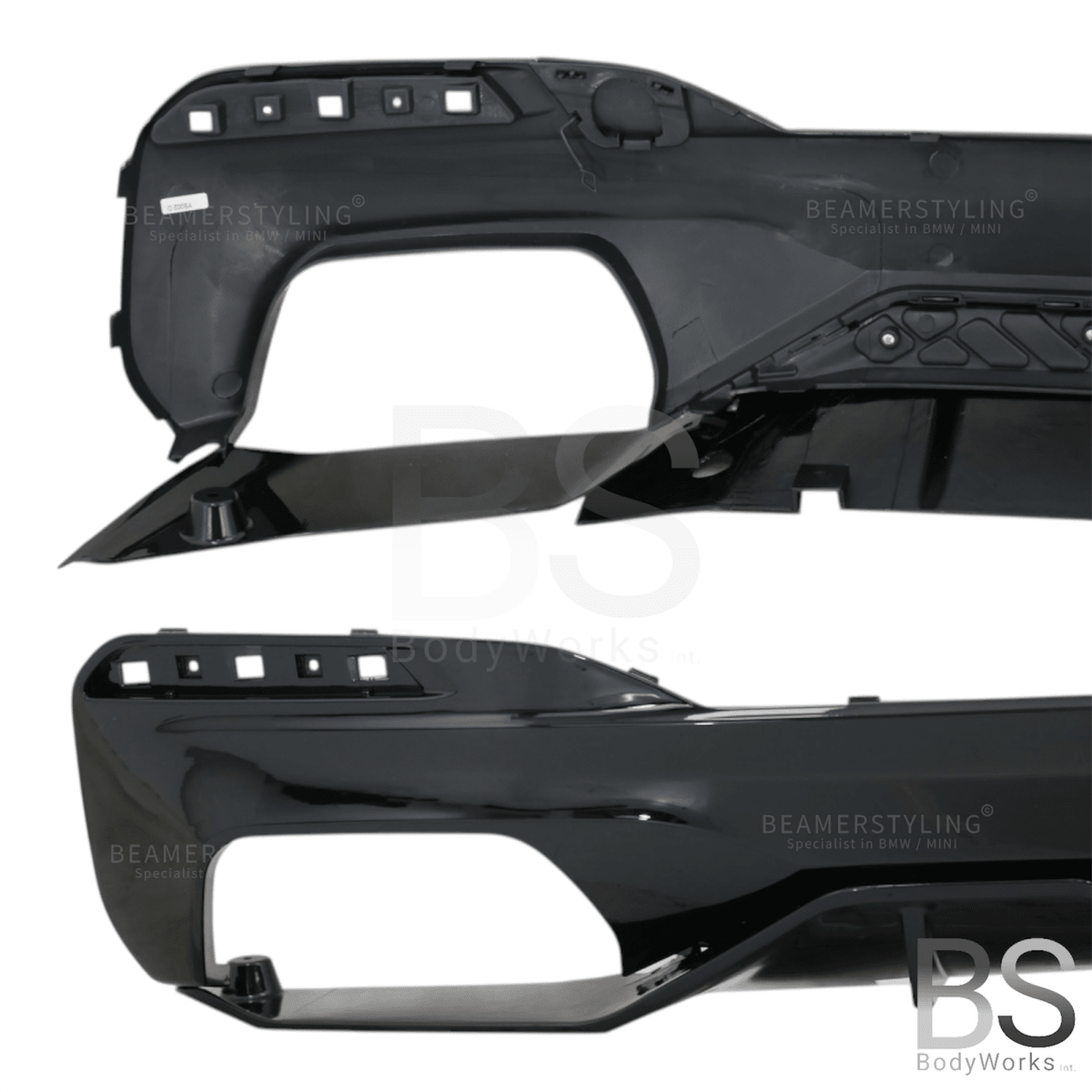 Diffuser - BMW G30 / G31 - M Performance Look - Voor 550i - Hoogglans Zwart | 17 - 23 - Beamerstyling.nl