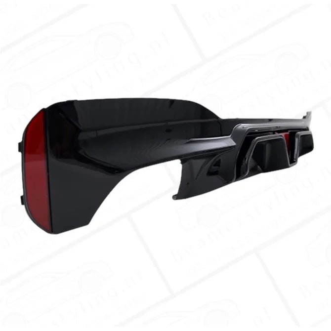 Diffuser - BMW G30 / G31 - M5 CS Design - Hoogglans zwart - Met LED Remlicht | 17 - 23 - Beamerstyling.nl