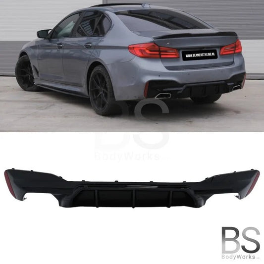 Diffuser - BMW G30 / G31 - M5 Look - Hoogglans Zwart | 17 - 23 - Beamerstyling.nl