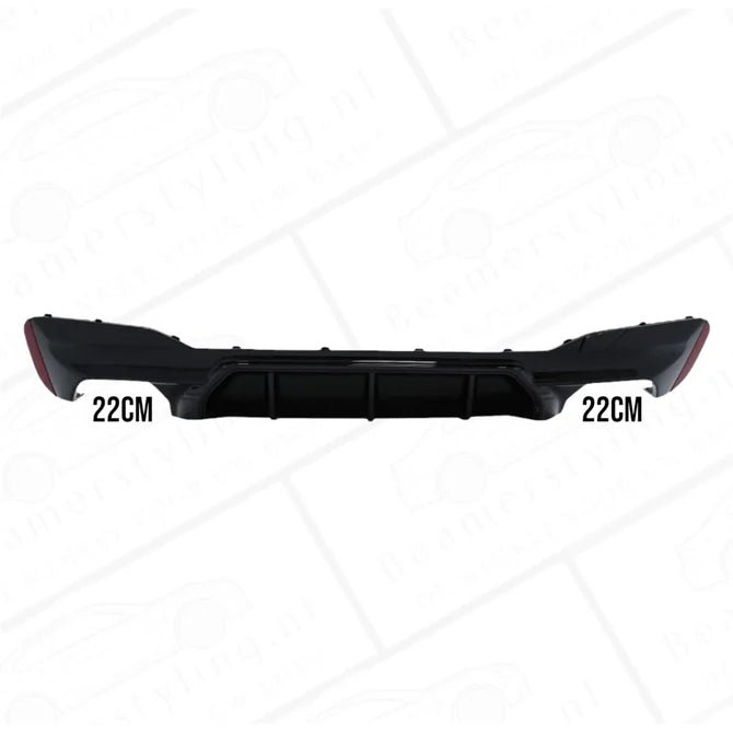 Diffuser - BMW G30 / G31 - M5 Look - Hoogglans Zwart - Incl Sierstukken Chroom - Beamerstyling.nl