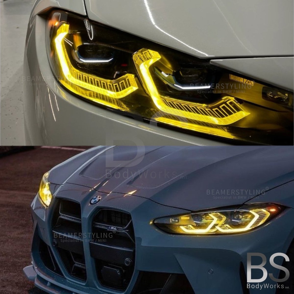 Drl Modules - BMW M3 G80 G81 / M4 G82 G83 - Yellow LED - CSL Style | 20+ - Beamerstyling.nl