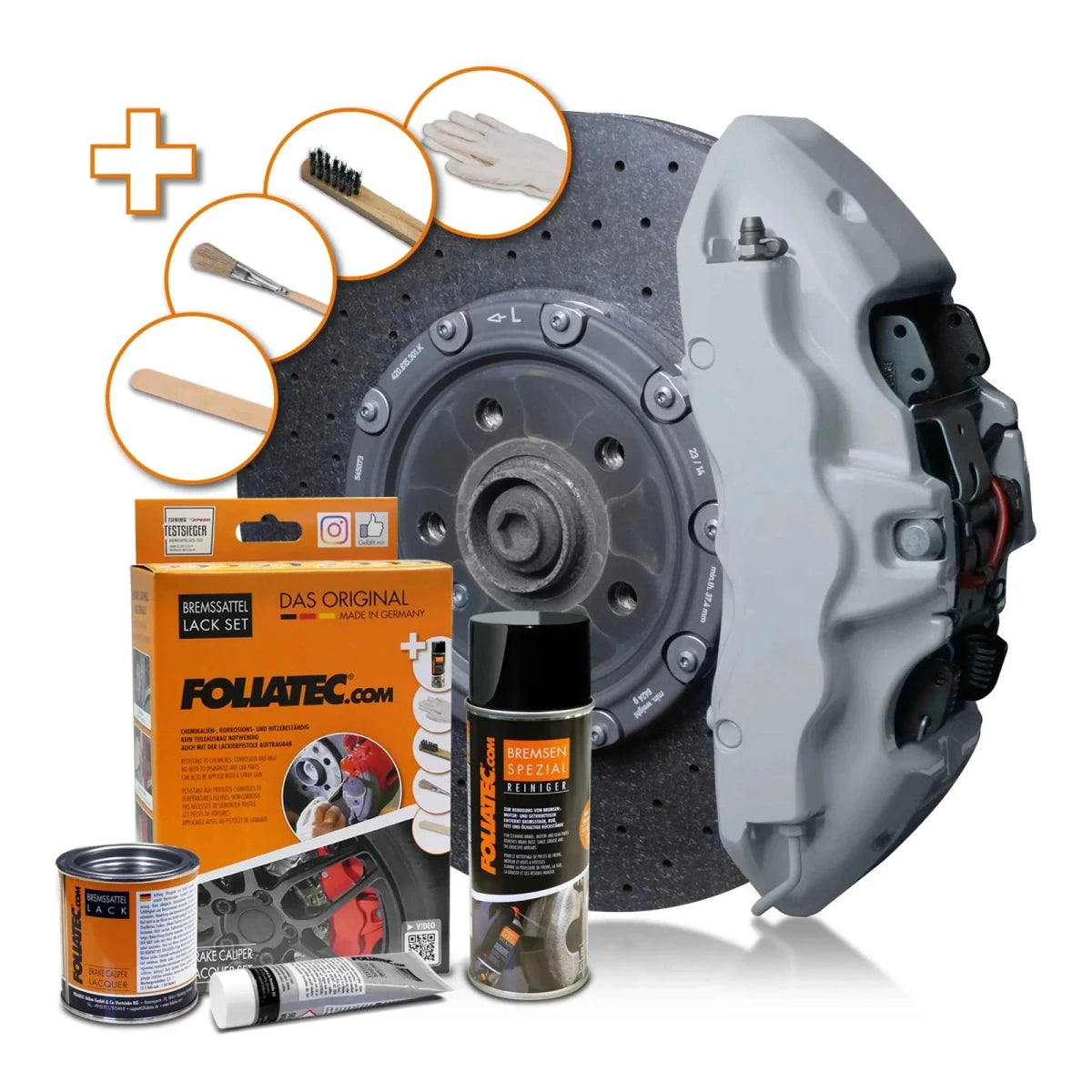 Foliatec® Remklauwverf - 3 Componenten Lak - Complete 7 - Delige Kit | Circuit Grey - Beamerstyling.nl