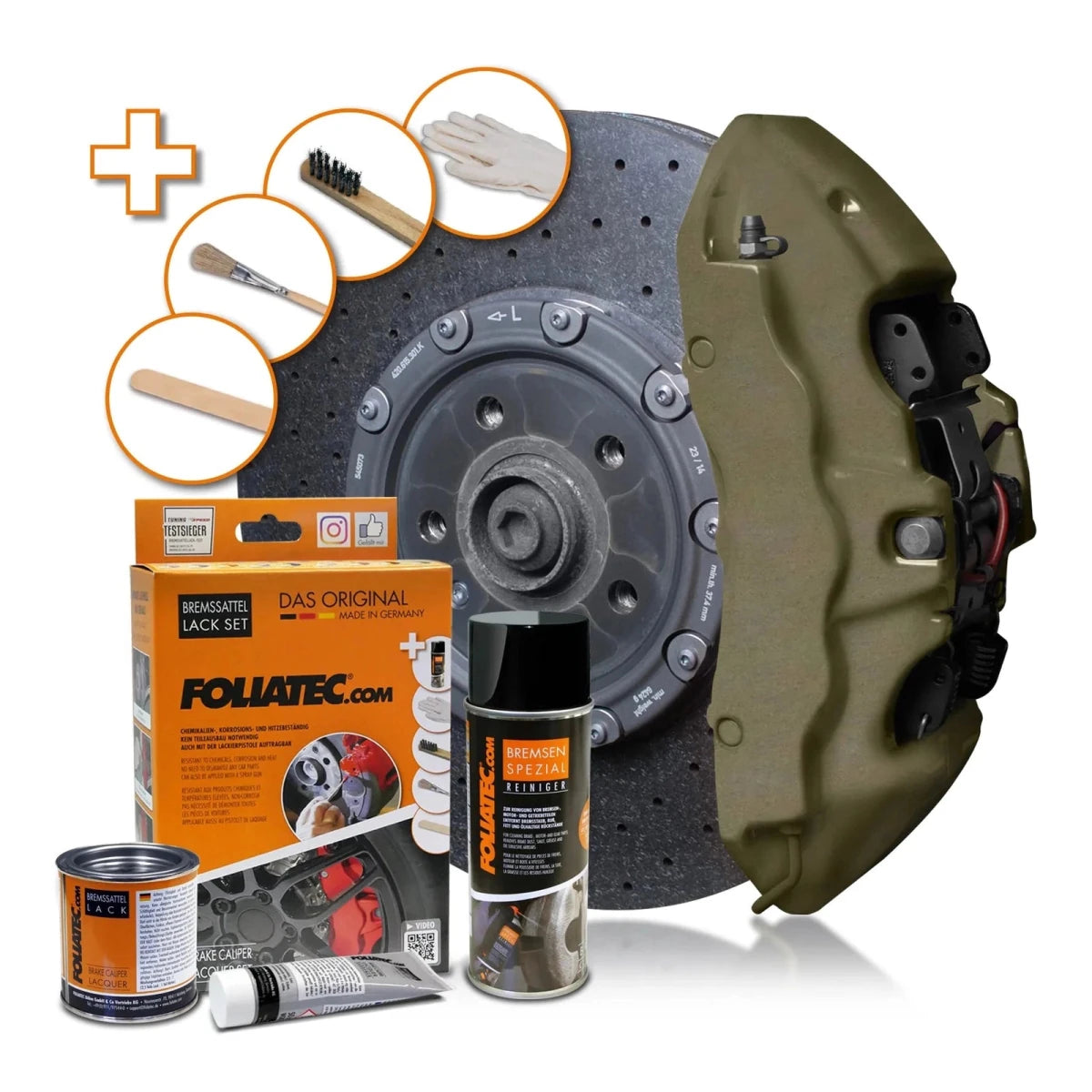 Foliatec® Remklauwverf - 3 Componenten Lak - Complete 7 - Delige Kit | Combat Green Matt - Beamerstyling.nl