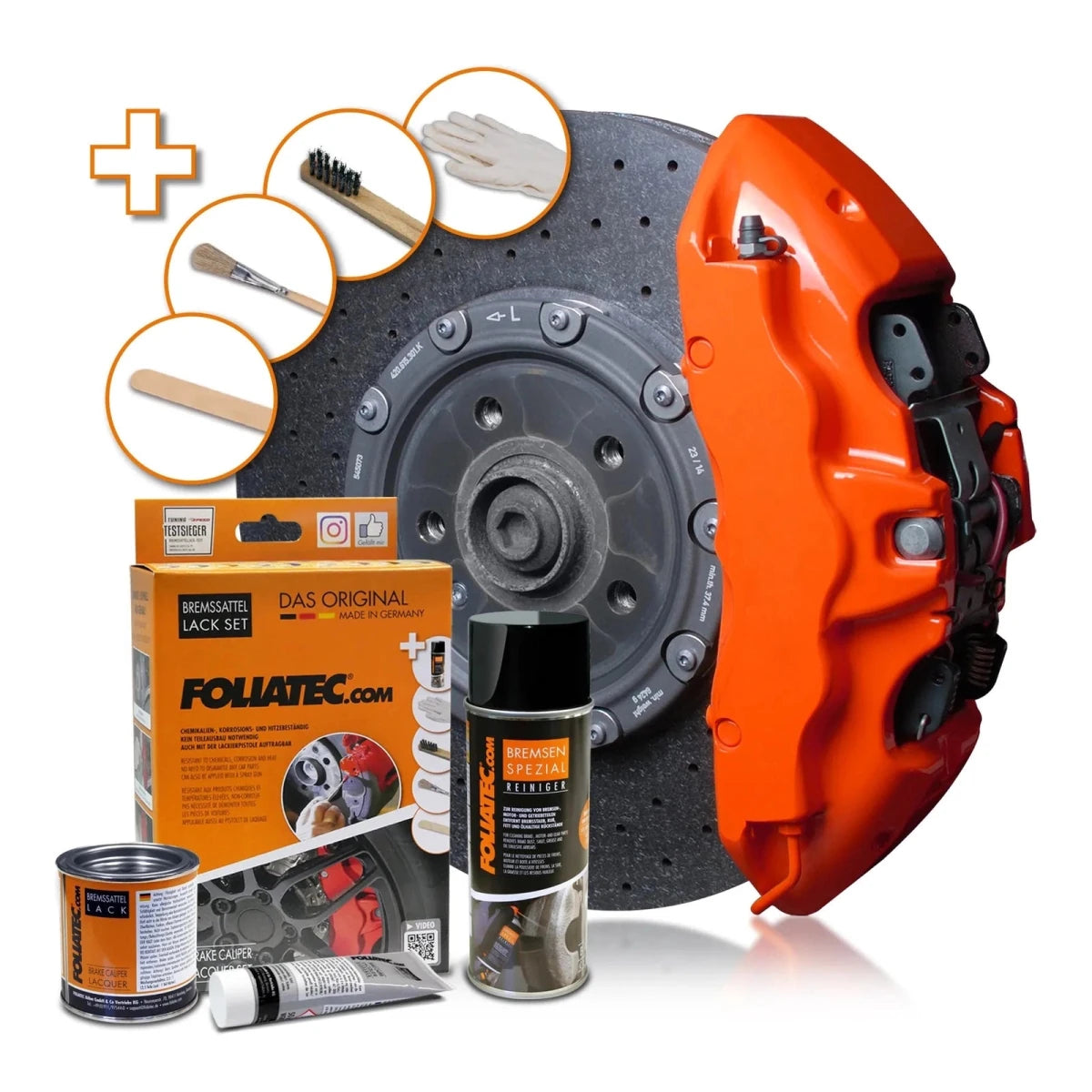Foliatec® Remklauwverf - 3 Componenten Lak - Complete 7 - Delige Kit | Flame Orange - Beamerstyling.nl
