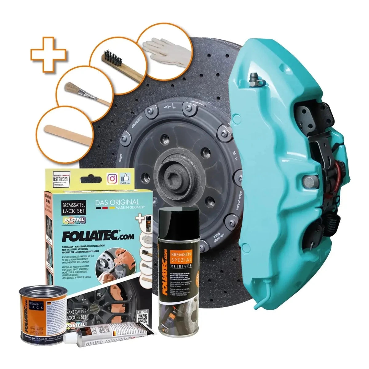 Foliatec® Remklauwverf - 3 Componenten Lak - Complete 7 - Delige Kit | Pepper Mint - Beamerstyling.nl